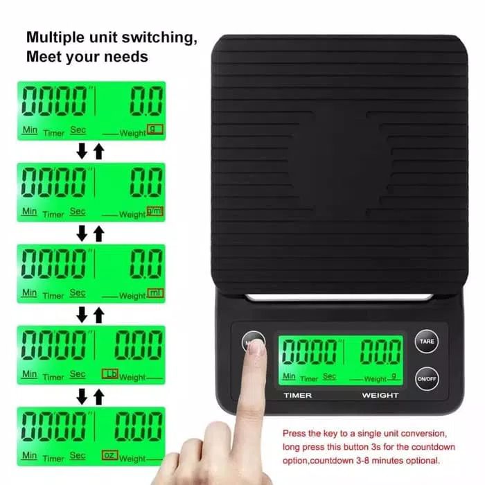 WH-B25 3kg Precision Digital Coffee Scale - Image 5